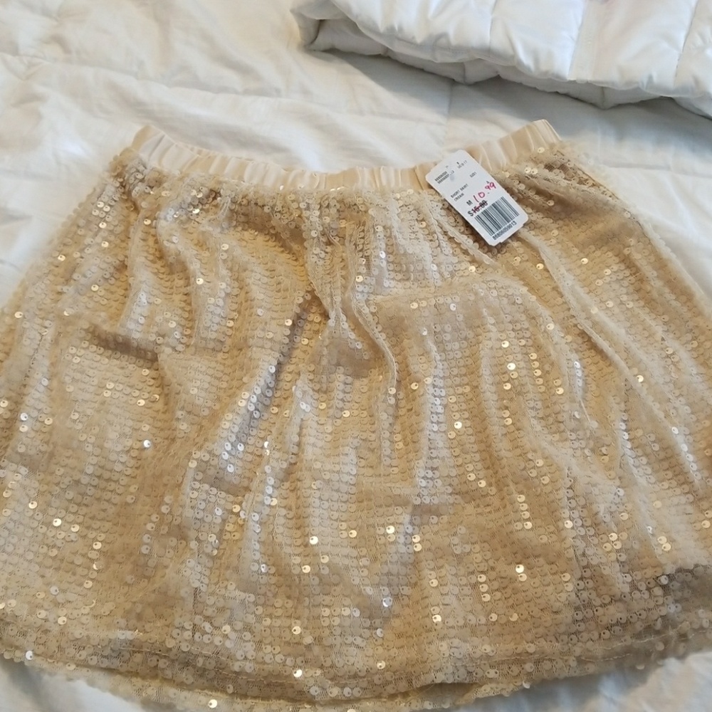 Forever 21 Cream Sequins Skirt